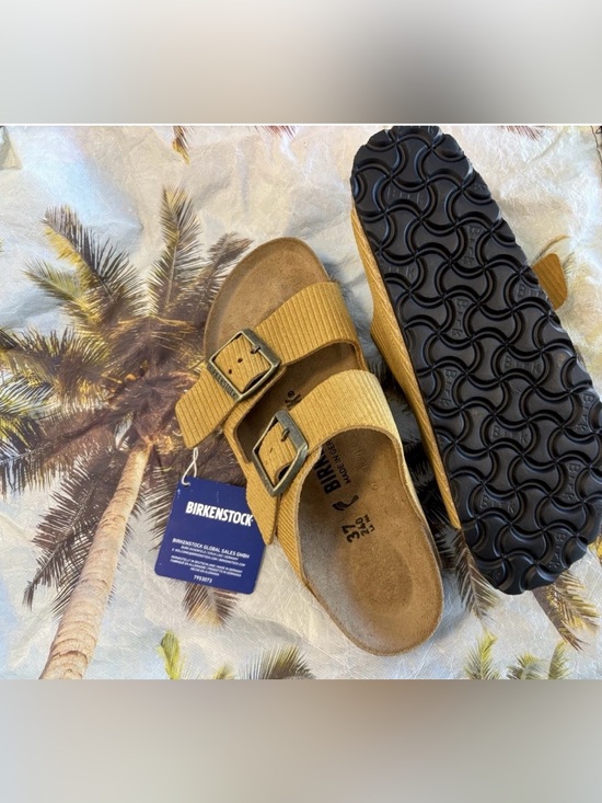 Birkenstock Shoes - Birkenstock 💅 Arizona Corduroy Suede Cork Embossed Brown Sandals 6 6.5 37 41